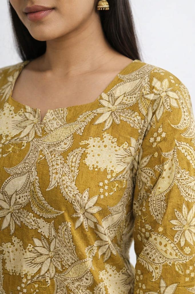 Women Cotton Printed Straight Kurti Pant Set | Floral Printed Kurta with Pant | Casual Daily Wear Ethnic Kurti Set for Women view 3