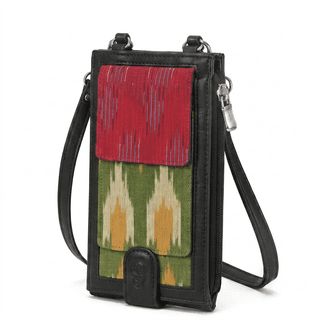 Tisser Handmade Mix Colour Mobile Pouch with Artistic Fabric Design for Everyday Carry