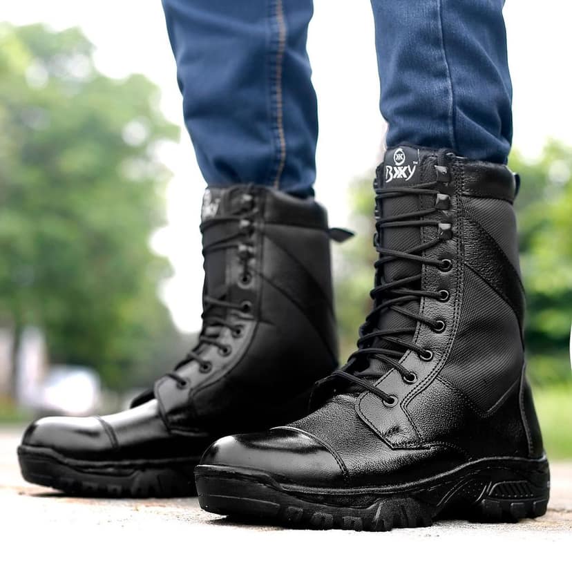 BXXY Pure Leather Biker Boots for Men view 4