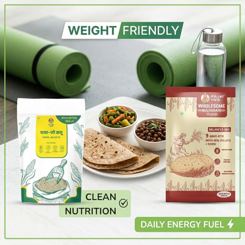 Energy Booster Combo – Wholesome Multigrain Atta (1 kg) + Chana Jau Sattu (400 gm) view 3