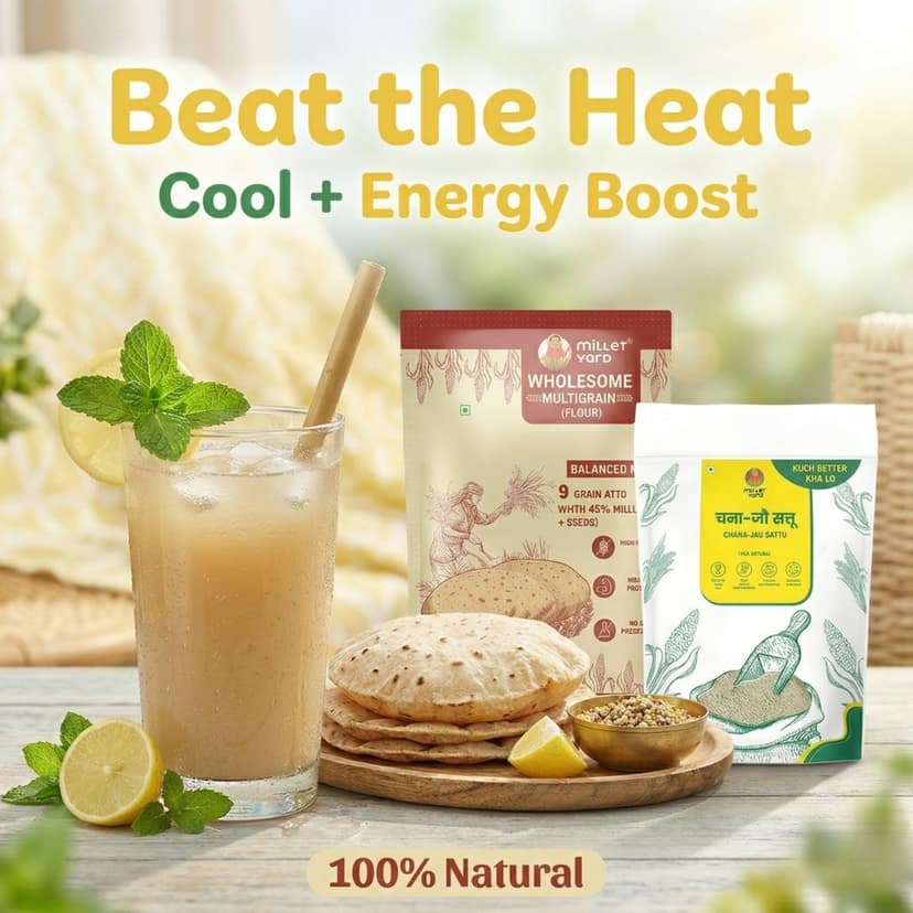 Energy Booster Combo – Wholesome Multigrain Atta (1 kg) + Chana Jau Sattu (400 gm) view 5