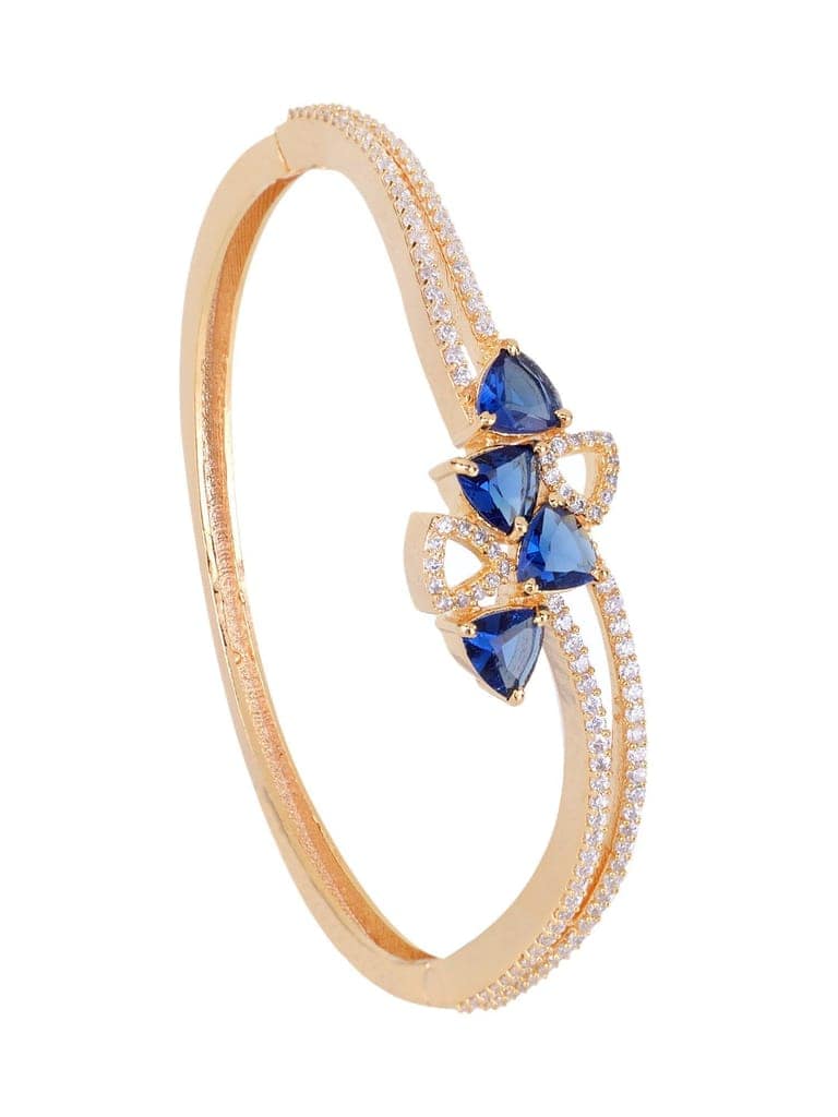 Gold plated Blue AD studded handcrafted stylish Bracelet for Women & Girls view 2