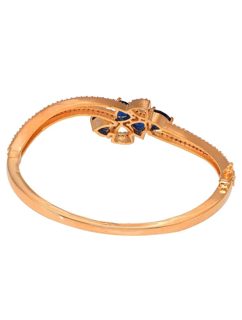 Gold plated Blue AD studded handcrafted stylish Bracelet for Women & Girls view 3