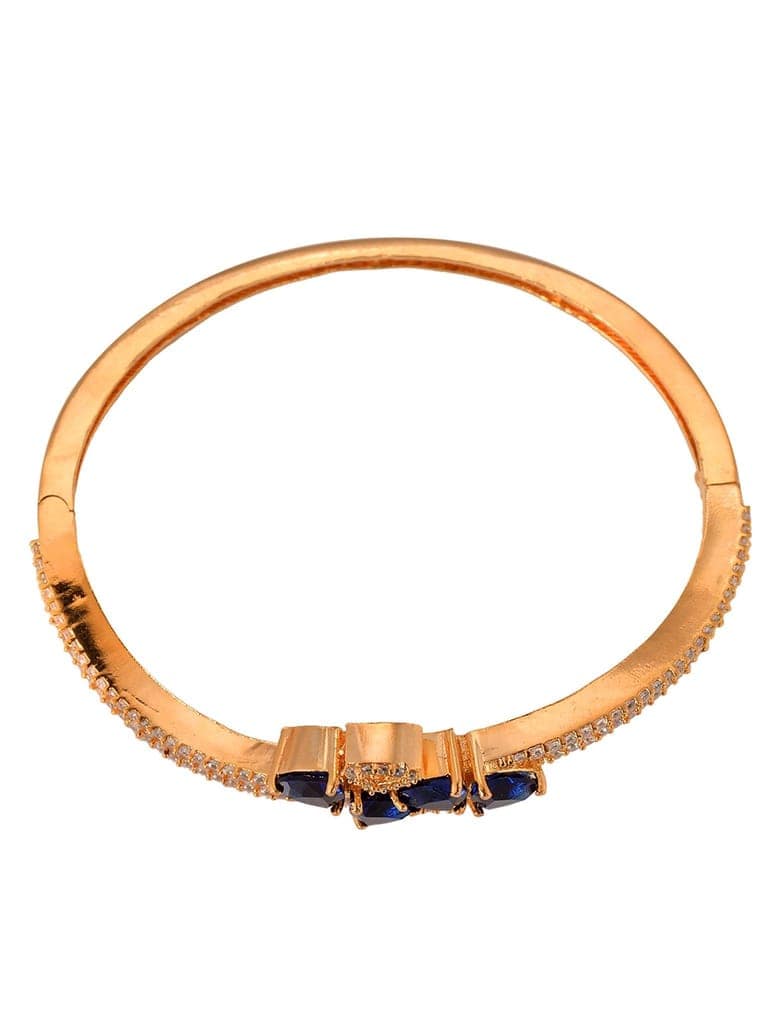 Gold plated Blue AD studded handcrafted stylish Bracelet for Women & Girls view 5