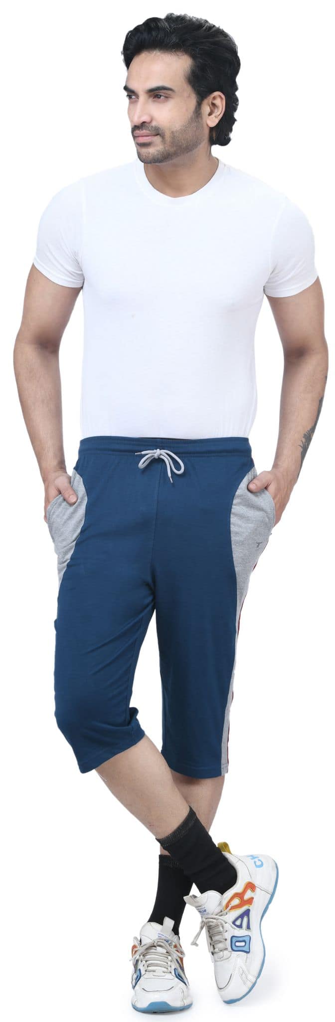 IBulls, Hosiery Cotton Regular Fit Three Quarters/Three Fourths/Three by Fourth /3/4 / Capri for Men- Casual/Sports Wear with Zip Lock Pockets view 6