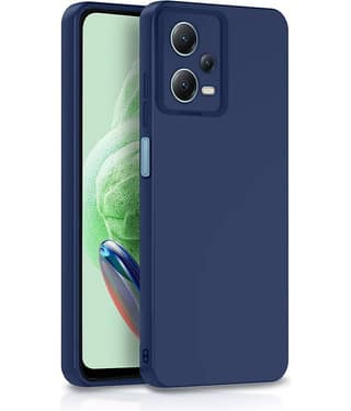 ZAMN - Blue Silicon Plain Cases Compatible For Redmi Note 12 Pro 5G ( Pack of 1 )
