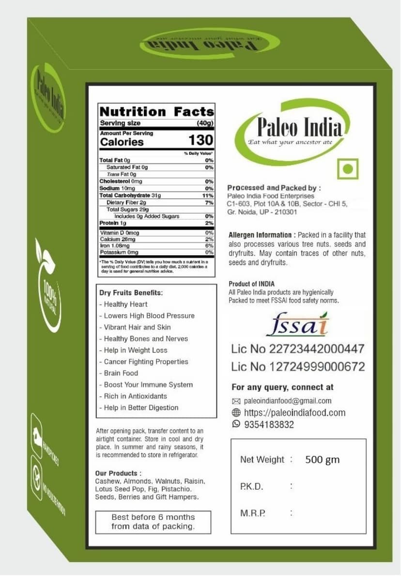 Paleo India 500gm Kishmish Raisins Naturally Sweet Seedless Juicy and Nutrient-Rich Dried Fruits | Perfect for Snacking Baking Cooking Gifting and Healthy Energy Boost view 2
