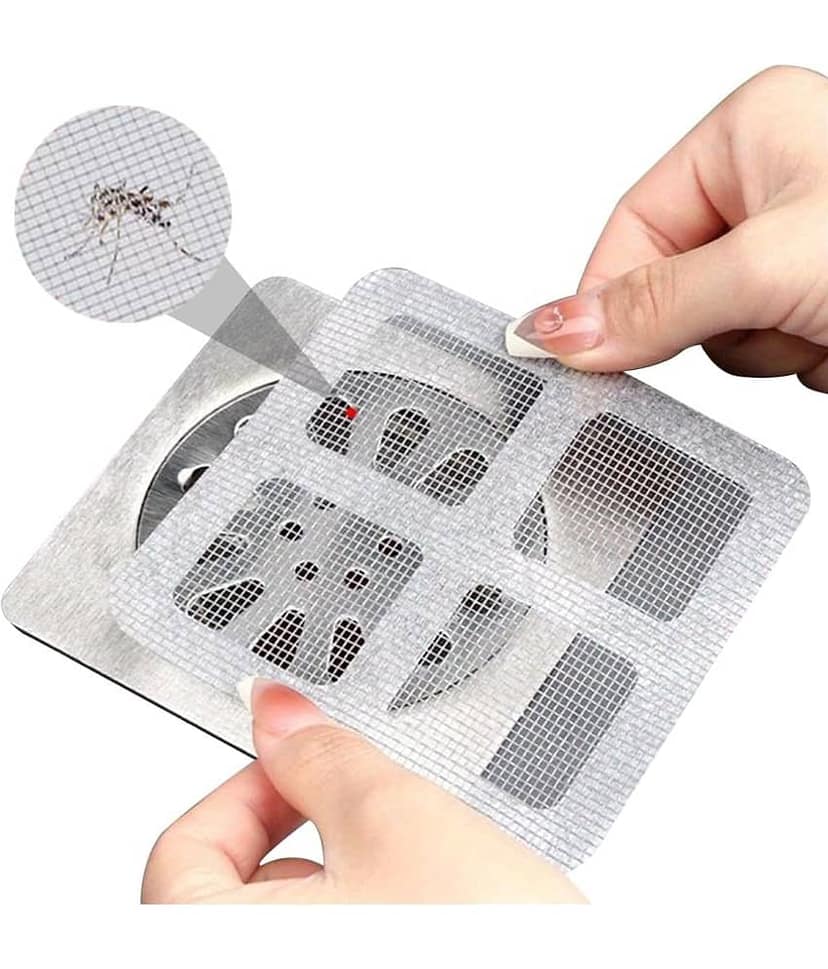 Disposable Shower Drain Hair Catcher, Drain Hair Catcher Waterproof Mesh Stickers for Bathroom Accessories, Apartment Essentials for Kitchen, Sink, Bathtub (4" X 4") pack-20 view 2