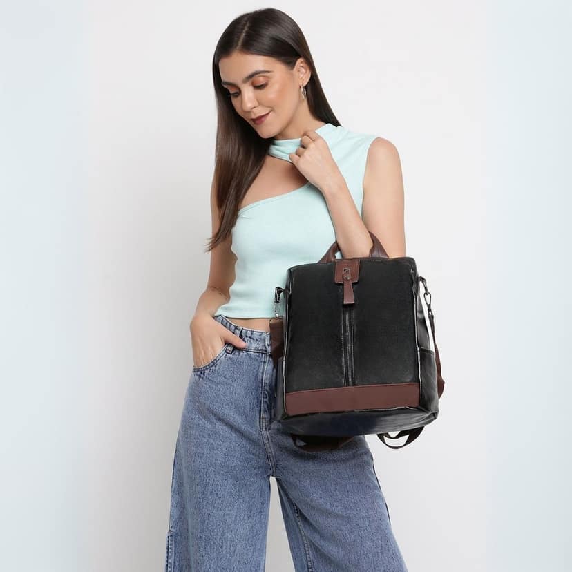 VISMIINTREND Women Backpack for Office Use Upto 13 Inch Laptop | Stylish Backpack Bag | Travel | School | College | Office Use | Anti Theft Convertible Backpack view 8