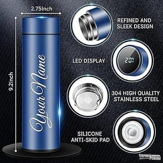 Customized Bottle |Your Name Customized Personalized Engraved Temperature |Steel Bottle with Led Display for Office - School, Gym Outdoor Or Sports, (Blue) 500 Ml view 7