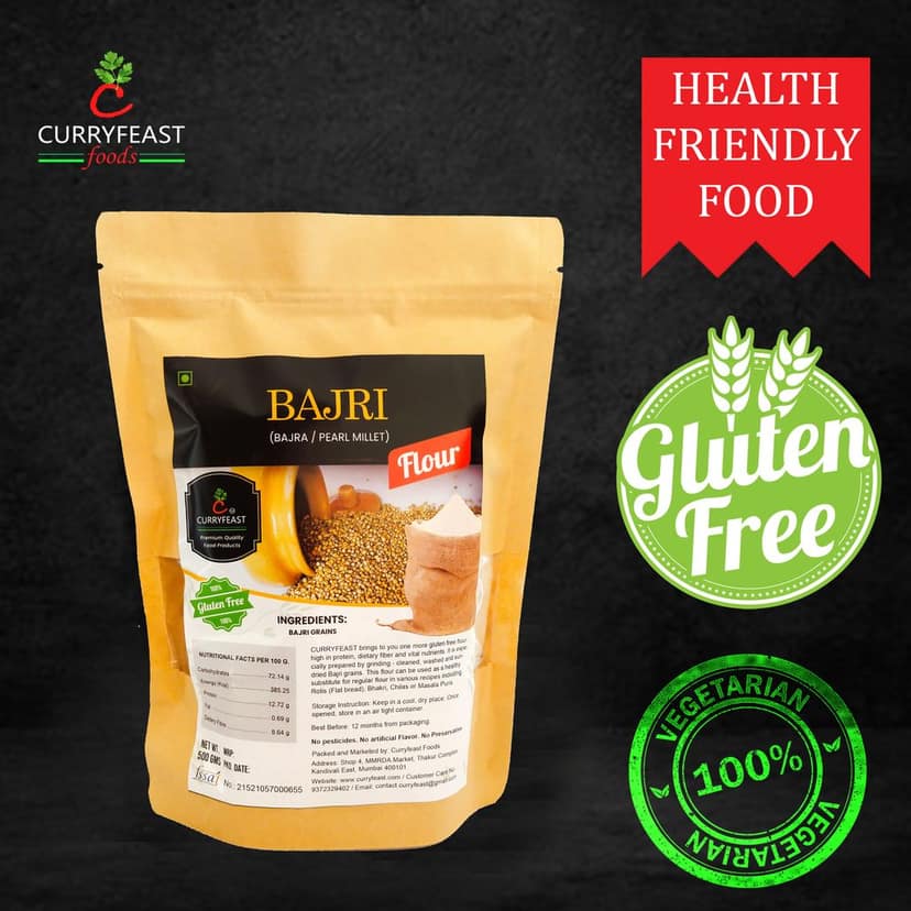 Curryfeast Bajri Flour/Bajra Aata/Pearl Millet Flour / 1 kg /INR 200(Pack of 2) view 2