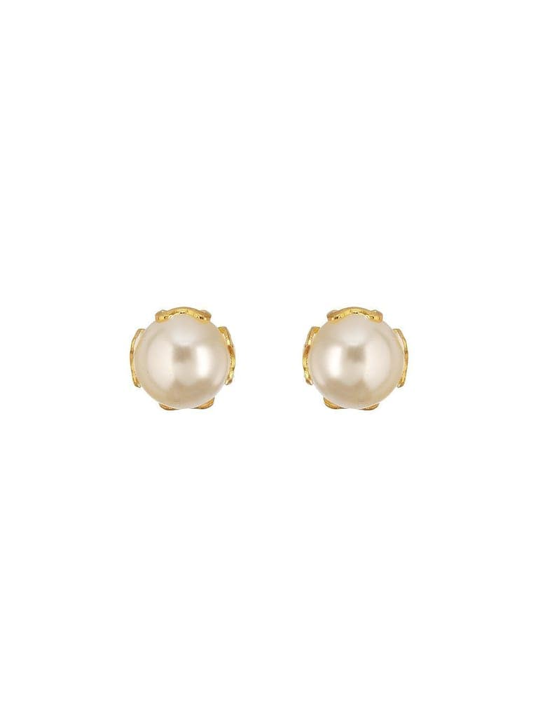Gold plated Pearl studed earring view 5