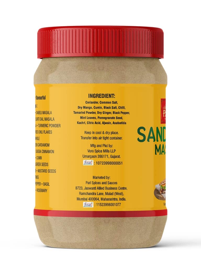 Pari Sandwich Masala Hand-Made Delicious Sandwich Masala|Aromatic Masala For Mouthwatering Sandwiches |Crunchy Street food Sandwich Masala | (Pack of 1 x 2000g) view 2