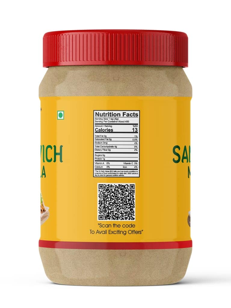 Pari Sandwich Masala Hand-Made Delicious Sandwich Masala|Aromatic Masala For Mouthwatering Sandwiches |Crunchy Street food Sandwich Masala | (Pack of 1 x 2000g) view 3