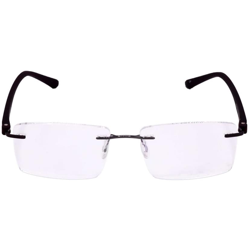 Hrinkar Trending Eyeglasses: Brown Rectangle Optical Spectacle Frame For Men & Women |HFRM101-BWN view 2