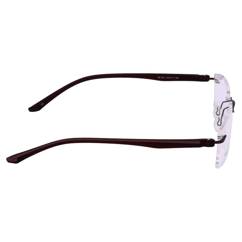 Hrinkar Trending Eyeglasses: Brown Rectangle Optical Spectacle Frame For Men & Women |HFRM101-BWN view 3