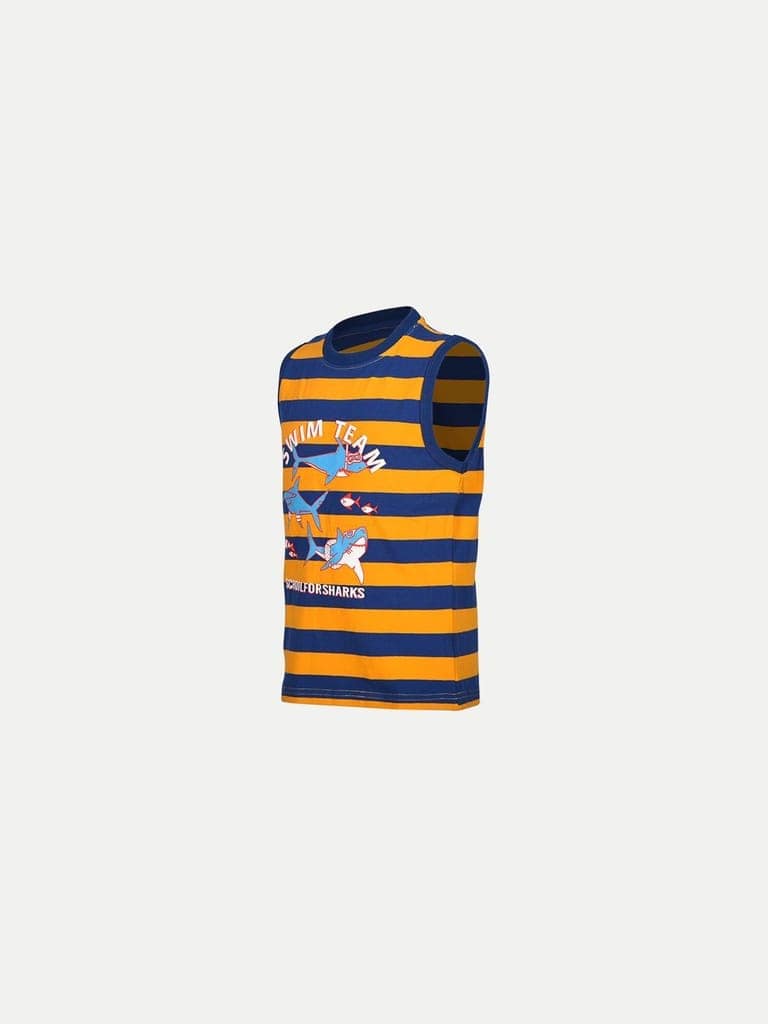 Boys Yellow Striper Tanktop view 2