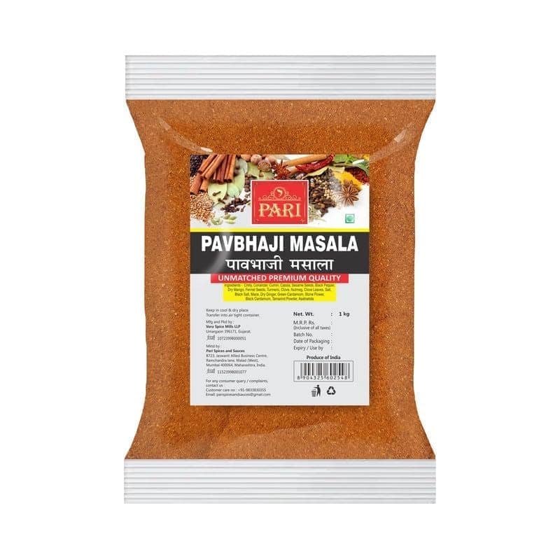 Pari Pav Bhaji Masala Powder | For Healthy Delicious & Flavourful Cooking | Hygienically Packed | Easy to Cook | No Preservatives | Indian Spice | Bombay Pav Bhaji | 1 kg | Pack Of 1 view 6
