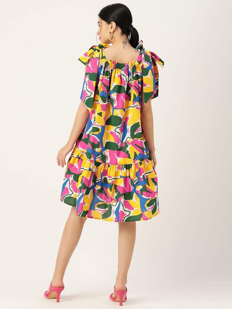 Printed Cotton A-line Dress view 4