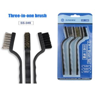 SS-046 3 in 1 Brush Set Golden Silver Anti-static