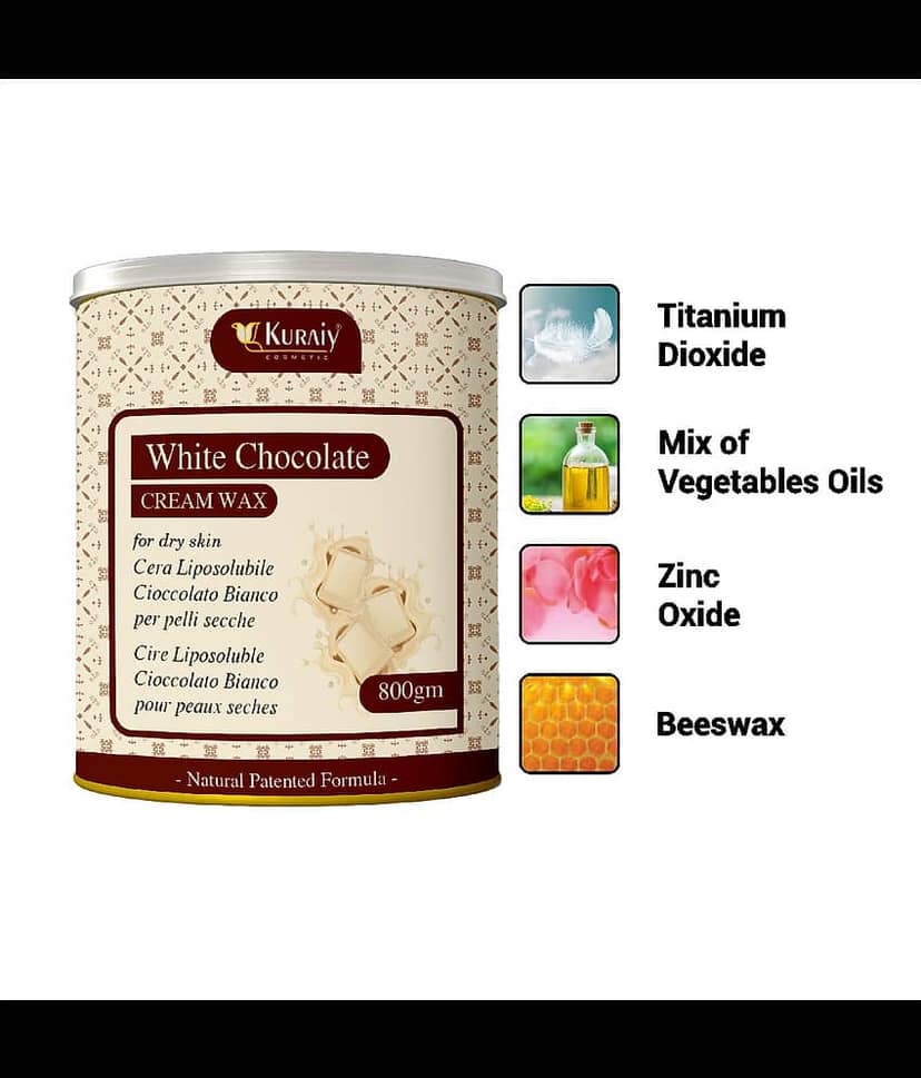 KURAIY White Chocolate And Aloevera Wax for Smooth Hair Removal - 800gm extracts (Pack of 2) view 2