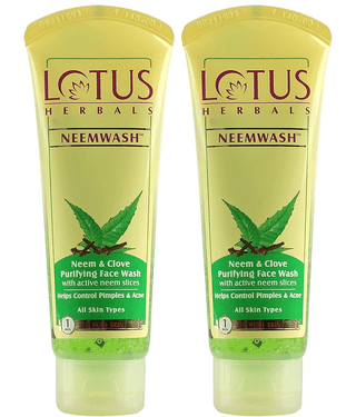 Lotus Herbals Neemwash Neem & Clove Ultra,Purifying Face Wash 80ml (Pack of 2)