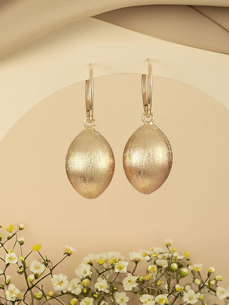 Anti-Tarnish Gold Plated Hoop Oval Shaped Earrings view 2