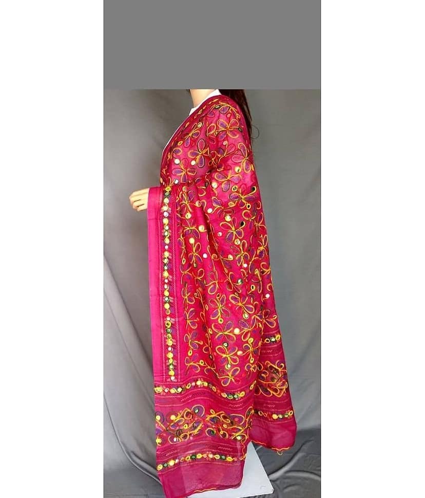 Apratim Pink Cotton Dupatta - Single