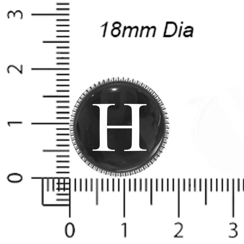 The Smart Buttons - Shirt Button Cover Cufflinks for Men - Personalized Initials - H view 6
