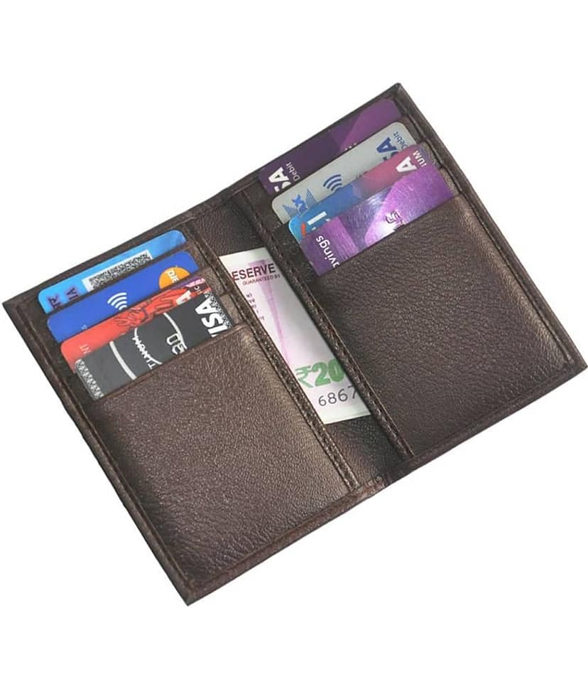 Hide&Sleek RFID Protected Brown Rexine Card Holder view 2