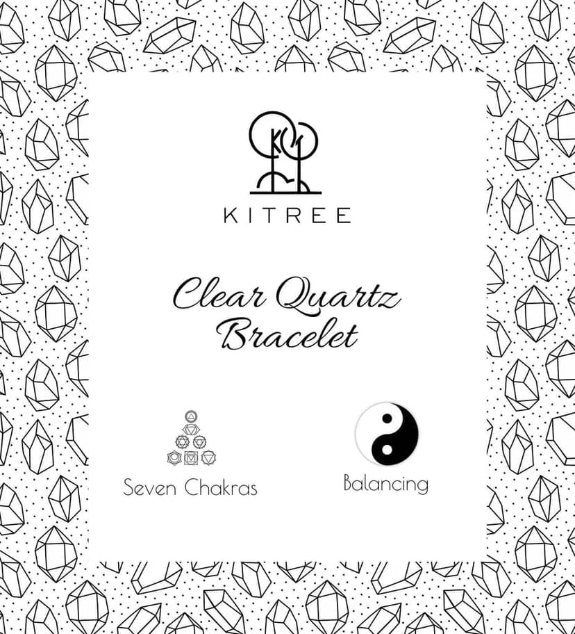 KITREE NATURAL CLEAR QUARTZ CRYSTAL BRACELET 8MM ROUND FOR UNISEX(WHITE COLOR) view 4