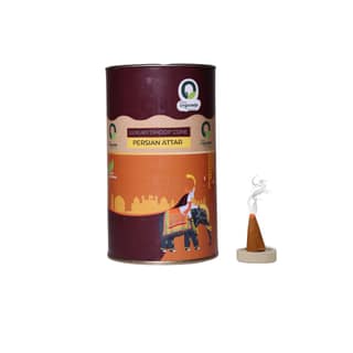 Prime Orgoveda Persian Attar Dhoop Cones | 100% Natural Hand Crafted, Long Lasting Incense Cones (Pack of 40 Cones)