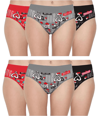 The Tusht Pack of 6 Cotton Lycra Hipster For Women ( Multi Color )
