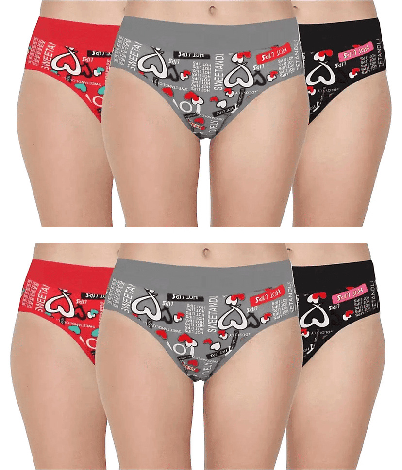 The Tusht Pack of 6 Cotton Lycra Hipster For Women ( Multi Color )