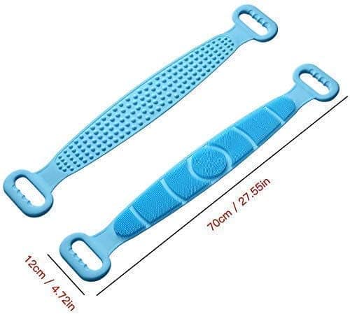 Flying Monk� Silicone Bath Body Brush, Exfoliating Long Body Back Scrubber for Shower Soft Bristles for Men and Women, Improves Blood Circulation, Skin Health view 2