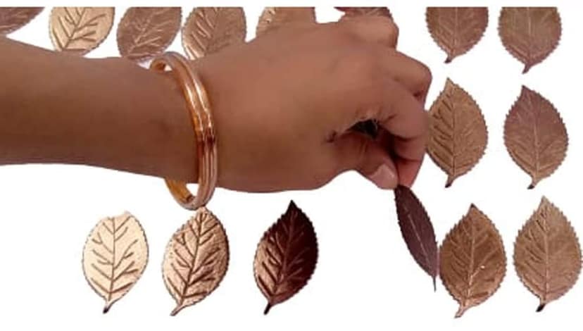 Mii Art Brown Color Silk Leafs for Jewelry Making Material,Embroidery Material(Pack of 50 Leafs) view 3