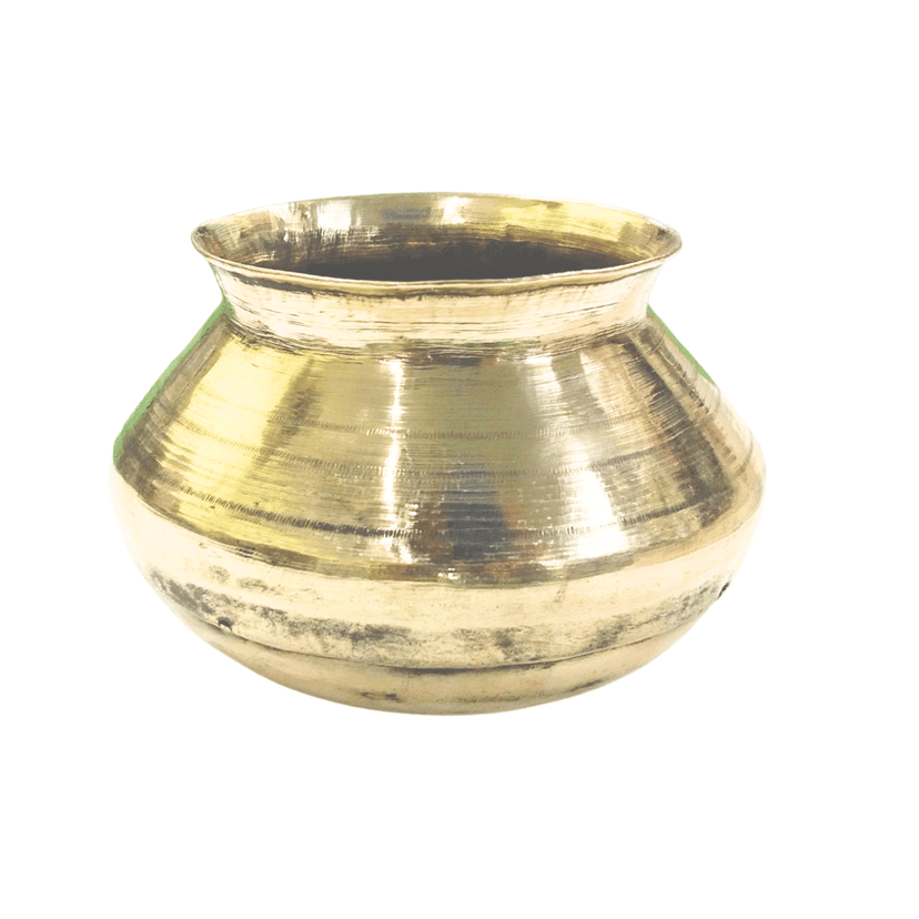 SHINI LIFESTYLE Pure Brass Handi Patila /Water Pot Dechki Handi, Pahadi bhaddu