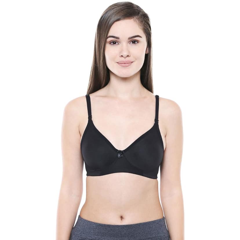 Bodycare Women Cotton Spandex Full Coverage Non Padded Regular Bra 5554B-BLACK