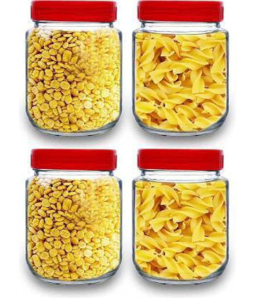 CROCO JAR Glass Red Food Container ( Set of 6 ) view 2
