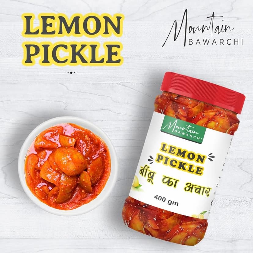 Mountain Bawarchi Lemon Pickle in Fresh | Tasty Nimbu Achar in Fresh Form | Homemade Sweet & Sour Lemon Pickles (400g) view 5