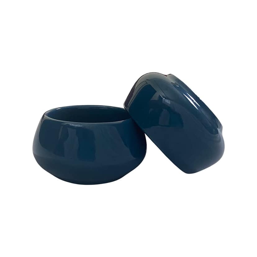 Ceramic Dining Chic Teal Blue Ceramic Dip Bowls Set of 2 view 2