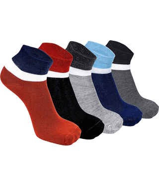 Onisum - Cotton Men's Colorblock Multicolor Ankle Length Socks ( Pack of 5 )