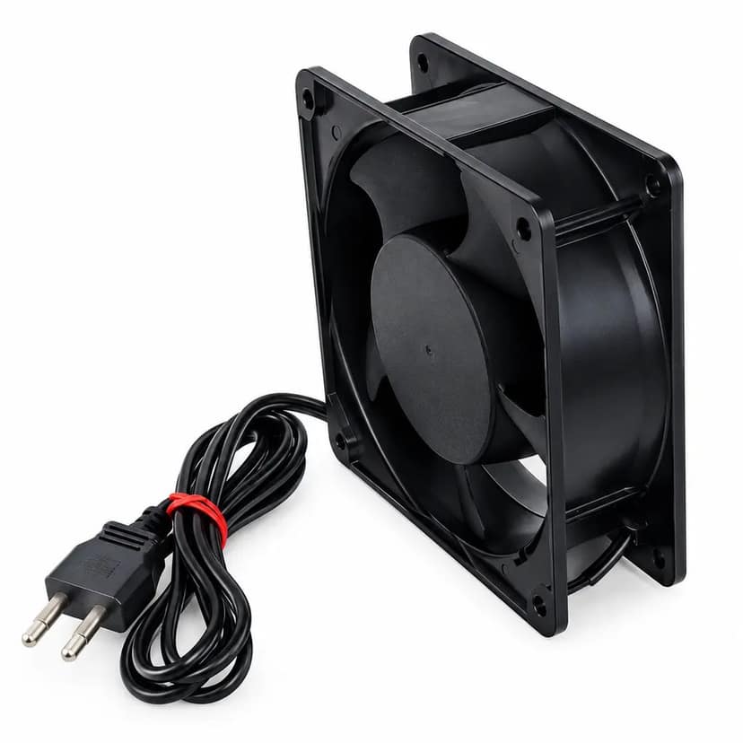 AC 4-Inch Metal Cooling Fan for Network Rack, Server Cabinet, Electrical Control Panel & Industrial Enclosure | Axial Ventilation Fan (BLACK) view 2