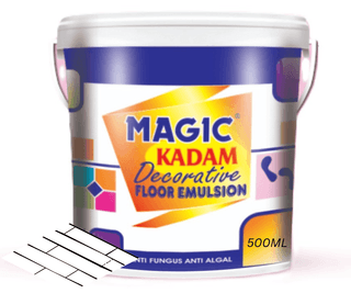 Magic Kadam Decorative Floor Paint with high substrate adhesion strength for cement and floor tiles anti-fungus, anti-algal, water repellant and weather resistance 500ML(white)