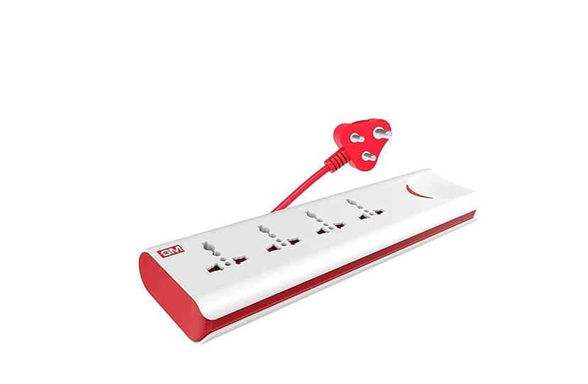 GM 3060 E-Book 4 + 1 Power Strip with Master Switch, Indicator, Safety Shutter & 4 International sockets (Gifts Inside)