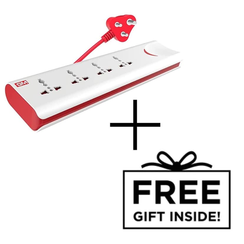 GM 3060 E-Book 4 + 1 Power Strip with Master Switch, Indicator, Safety Shutter & 4 International sockets (Gifts Inside) view 2