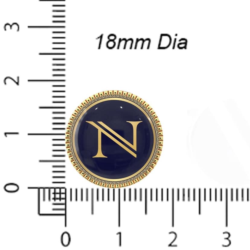 The Smart Buttons - Gold Colour Plated Shirt Button Cover Cufflinks for Men - Personalized Initials - N view 6