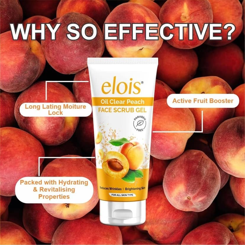 Elois Oil Clear Peach Face Scrub Gel for Oily & Acne-Prone Skin Types 100ml view 4