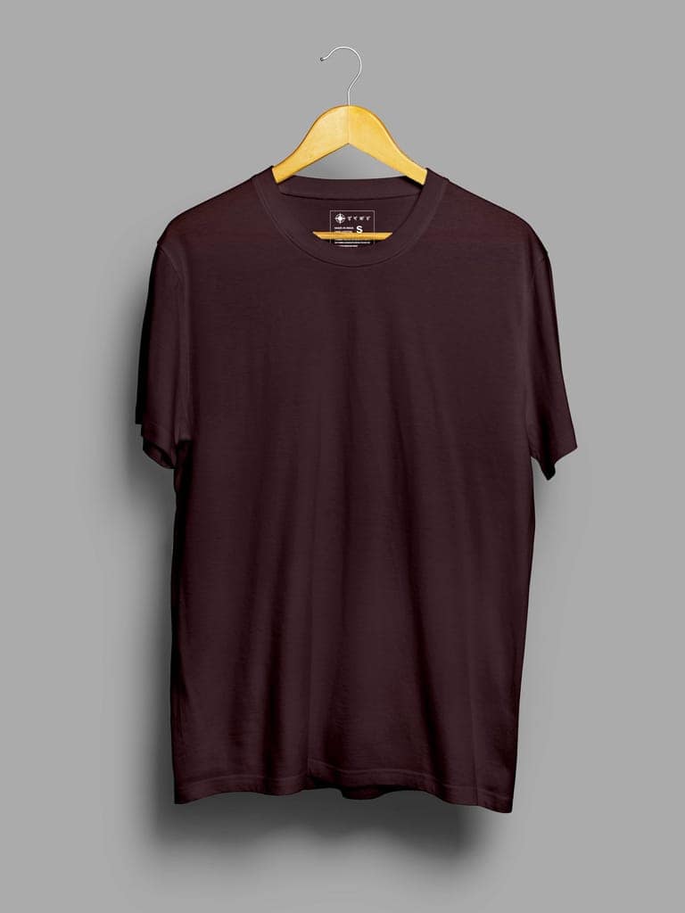 Coffee Brown | Plain T shirt view 2