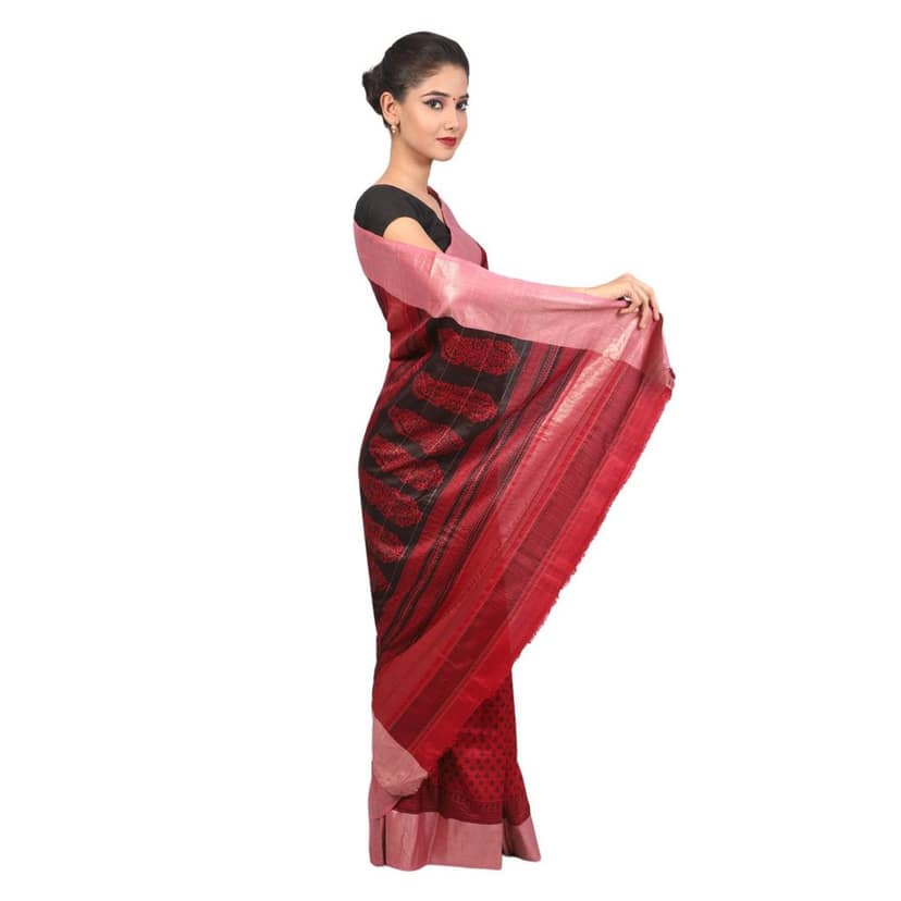 HANDLOOM MULBERRY SILK SAREE WITH BLOUSE (SKU - 3I0104030422 SAREE- 193) view 2